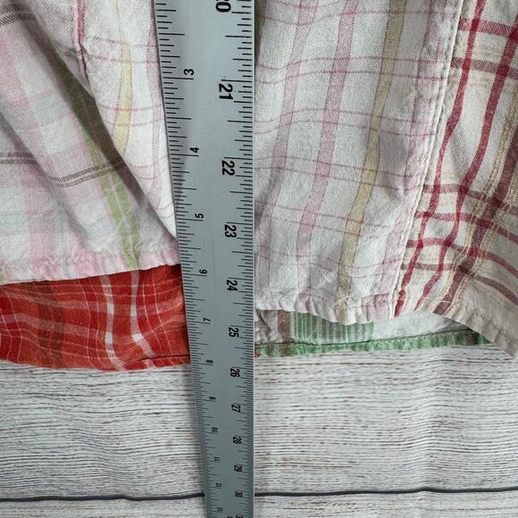 Sacred Threads Patchwork Pleated Blouse Womens Large Purple Pink White - Picture 11 of 11